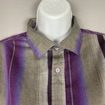 Vintage Striped Shirt Cropped DIY from Man's Shirt Women's Top Long Sleeve Retro Gray Size L Photo 9
