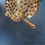 Rapallo rhinestone orange Autumn fall maple leaf designer signed brooch pin Photo 5