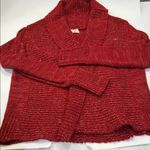 Ambiance Red Knit Cardigan Photo 3
