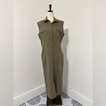 Rafaella Vintage 90s  Button Front Sleeveless Midi Linen Cotton Shirt Dress Sz 10 Photo 1