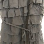 Anthropologie Floreat Navy blue silk ruffled w/ sequin bow blouse women's 4 Photo 4