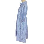 Gretchen Scott Teardrop Ruffle Tiered Midi Dress in Stripe Martine Periwinkle Blue Photo 4