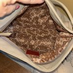 Hobo Leather Zip Top Shoulder Bag Purse Beige Fringe Zipper Pull Tan Photo 11