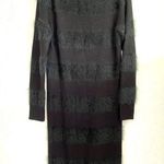 Jaeger  Crew Neck Fuzzy Stripe Sweater Dress Size Medium Photo 0