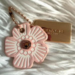 Coach 1.5"  Rose Gold Tea Rose Flower Floral Bag Charm Hang Tag Photo 0