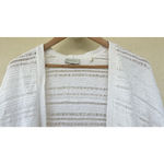 Kinross White Open Knit 100% Cotton Cardigan M Resort Coastal Lightweight Layer Size M Photo 1