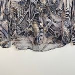 Elie Tahari Women's Snakeskin Zebra Print Button Up Blouse Shirt Top Size Small Photo 2