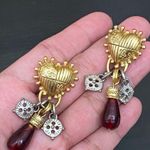 Arizona Jeans Vintage  Co. Gold-tone Heart Beaded Drop Earrings Photo 3
