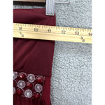 Vintage Y2K Babydoll Top Womens Small Burgundy Studded Sheer‎ Chiffon Fairy Boho Red Photo 4