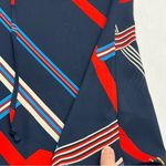 CAbi Women Style 5736 Hold Up Top Sz M Keyhole Tie Front V Neck Navy Belt *FLAW Photo 8