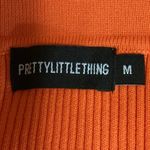 Pretty Little Thing Orange Rib Short Sleeve Collar Polo Shirt Cutout Crop Top Sz M Photo 2