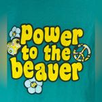 Bucees L Power to the Beaver Teal Short Sleeve Tee Top Green Size L Photo 1