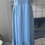 Levi's Levi’s Katherine maxi dress Blue denim tie shoulder pearl button dress XL Photo 6