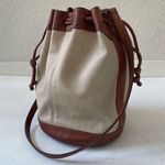Coach Vintage Spectator Drawstring Duffle Shoulder Bag Brown Cream RARE Photo 0