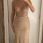 Long Prom / Wedding Gown Gold Size 6 Photo 0