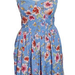 Band of Gypsies  Pink and Blue Floral Mini Dress Size Small Wedding Guest Dress Photo 0