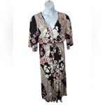 Jaase Anthropologie  Floral Boho Romper Medium Wide Leg Bell Sleeve Photo 3