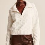 Abercrombie & Fitch Abercrombie Checkerboard Stitch Notch-Neck Sweater Photo 0