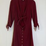 Skylar + Madison NWT Maroon Tie Front Dress S Photo 0