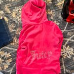 Juicy Couture bright pink velour full zip hoodie sweatshirt Photo 1