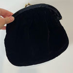 Vintage Black Velvet Gold Clasp Clutch Purse 9x9.5 inches Photo 0