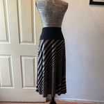 Lavish  Asymmetrical Black and Brown Striped Skirt Photo 3