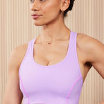 Fabletics  On-The-Go Sports Bra in Purple Cosmo/Pink Escape Photo 0