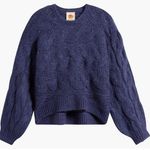 Farm Rio Cable Crewneck wool blend Sweater in Blue Size M Photo 0