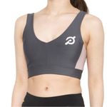 Peloton  sports bra ribbed v neck charcoal colorblock tank workout spinning Photo 6