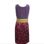 Boden USA Boden Limited Edition Dress Silk Sleeveless Pencil Lined Floral Purple Size 12 Photo 2