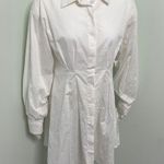 Mulla White shirt dress hidden buttons size medium Photo 0