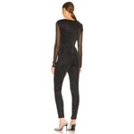 NBD NWT  Revolve Black Shimmer Sienna Catsuit Jumpsuit Sheer‎ Sleeves Ruched, S Photo 10