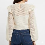 EXPRESS NWT Lace Long Sleeve Ruffle Shoulder Top Photo 1