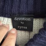 Devotion by Cyrus Navy and Cream Color Block Mock Neck Sweater NWT Black Size XS Photo 1