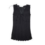 Bette Paige Shirt‎ Womens Large Black Crochet Babydoll Whimsy Vintage 2000s Y2K Photo 1