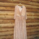 Mac Duggal  5509 SEQUINED WRAP OVER 3/4 SLEEVE GOWN Photo 5