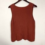 Vince Burnt Red Terra Cotta Rib-Knit Cotton Blend Thick Tank Top Photo 6