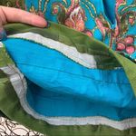 Vintage 60s batik handmade mini skirt turquoise Green Size XXS Photo 7