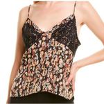 Free People Intimately Black Floral & Lace Trim Camisole - Size Small - Sexy Top Photo 0