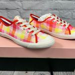 Kate Spade NEW  Tennison Pink Madras Plaid Fashion Sneakers Shoes Lace-Up 7.5 Photo 0