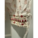 Anthropologie NWT Women's Small White Beaded Boho Cotton Lightweight Blouse Photo 1