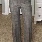 Ann Taylor Grey, brown, blue, green plaid slack pants with the cutest button detailing Photo 0