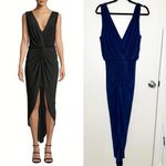 MISA Los Angeles NWT Leza Gathered Maxi Dress Gown in Navy Blue Photo 1
