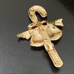 Vintage Happy Holidays Christmas Present Gift Earrings & Candy Cane Brooch Set Photo 4