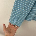 Talbots Light Blue White Stripe Ribbed Sailor Nautical Button Up Blazer Jacket Photo 8