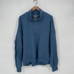 SO  The Lounge Life Tunic Blue Quarter Zip Sweatshirt Pullover Size L Photo 1