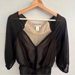 Arden B Womens Y2K Black Sheer Ruched Top Size XS Whimsigoth Boho 90s Romantic Photo 1