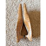 Toteme Croc Embossed Leather Square Toe Mules Kitten Pumps Womens Italy 39 US 9 Brown Photo 4