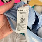 Athleta  Velvet Cut Out Crop A-C Yoga Workout Athletic Top/Bra Heron Blue Large Photo 1