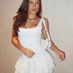 ZARA  mini dress casual off white ivory pleated skirt bodycon casual party Photo 0